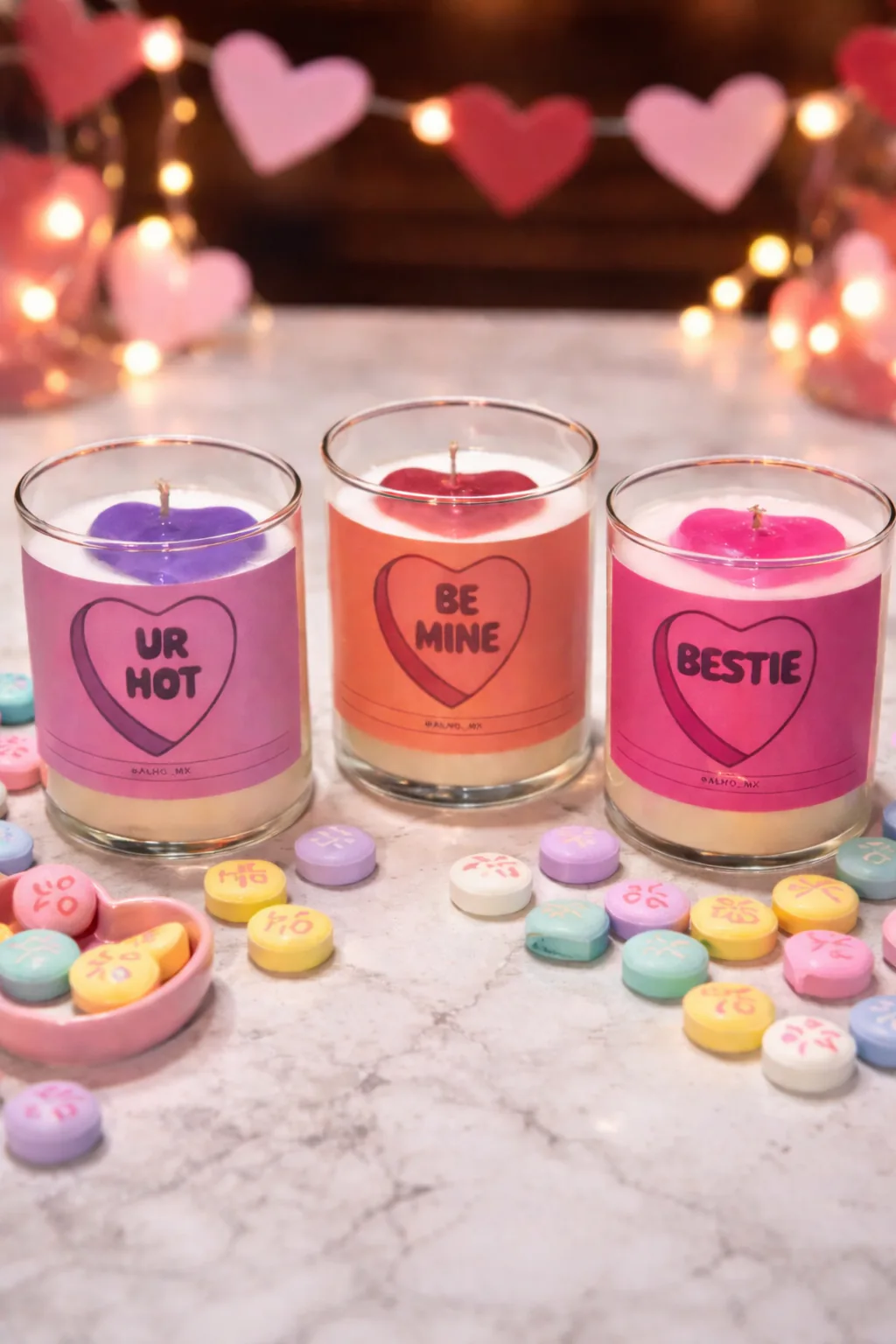 Colección Sweethearts de tres velas Alho